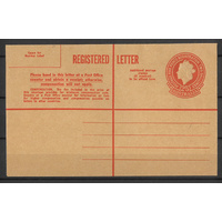 Australia c1962 QE 2/5 Red Registered Envelope BW RE42 Unused #PS-15