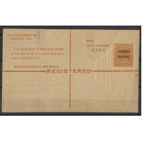 Australia c1923 KGV 4½d on 5d Chestnut Registered Envelope "Envelpe" Variety BW RE17d Unused #PS-19