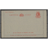 Australia c1944 KGVI 2½d Red Letter Card Inside Admonition BW LC71 Unused #PS-20