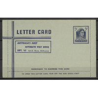 Australia 1962 QE 5d Dark Blue Letter Card Ovpt Automatic Post Office BW LC84c Unused #PS-23