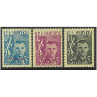 Albania 1962 Gagarin Set/3 Stamps Posta Ajrore ovpt Sc.606 MUH #EU152-ew