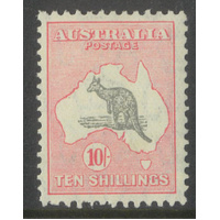 Australia Kangaroo Stamp CofA WMK 10/- Grey & Pink SG136 Very Fine MUH #AUBK