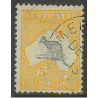 Australia Kangaroo Stamp 1st WMK 5/- Grey & Yellow SG13 CTO No Gum #AUBK