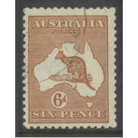 Australia Kangaroo Stamp 3rd WMK 6d Deep Chestnut "Broken Leg" SG73a FU #AUBK