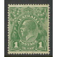 Australia KGV Stamp Single Crown WMK 1d Green "Ferns" Variety MLH #AUBK