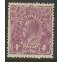 Australia KGV Stamp Single Crown WMK 4d Violet SG64 MVLH #AUBK