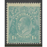 Australia KGV Stamp Small Mult WMK p13½x12½ 1/4 Greenish Blue SG104 MUH #AUBK