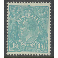 Australia KGV Stamp CofA WMK 1/4 Greenish Blue SG131 MUH #AUBK