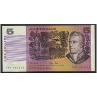 Australia 1983 $5 Banknote Johnston/Stone R208 aEF #3-79