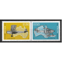 Australia 2024 Around Australia Flights 100 Years Set of 2 Stamps MUH