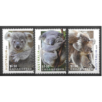 Australia 2024 Koalas in Danger Set of 3 Stamps MUH