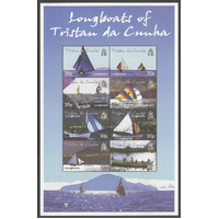 Tristan Da Cunha 2001 Longboats Sheetlet/8 Stamps SG708a MUH 35-7