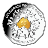 Australia 2010 50c Australia Day Gold Plated Silver Proof Coin