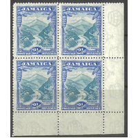 Jamaica 1932 Multscript CA WMK 2½d Wag Water River SG112 Block/4 Stamps MUH 32-5
