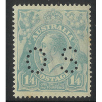Australia KGV Stamp Single Crown WMK1/4 Dull Blue Perf OS SG O75 MUH #AUBK