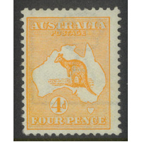 Australia Kangaroo Stamp 1st WMK 4d Orange SG6 MUH #AUBK