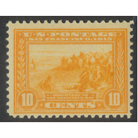 USA 1913 Panama-Pacific 10c Stamp Perf 12 Orange-Yellow Scott 400 MUH #BK99