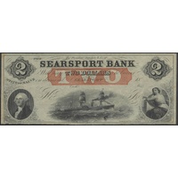 USA Searsport Bank 1860 $2 Banknote UNC