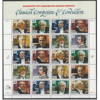 USA 1997 Classical Composers & Conductors 32c Sheetlet/20 Stamps Scott 3165a MUH #US42