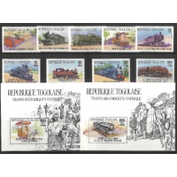 Togo 1984 African Locomotives Set/9 Stamps & 2 Mini Sheets Sc.1264/74 MUH 6-1