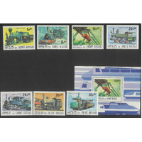 Guinea-Bissau 1984 Trains Set/7 Stamps & Mini Sheet Sc.619/25A MUH 6-1