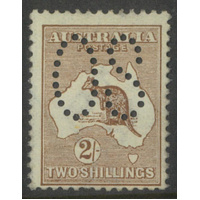 Australia Kangaroo Stamp 1st WMK 2/- Brown Perf Large OS SG O11 MUH #AUBK
