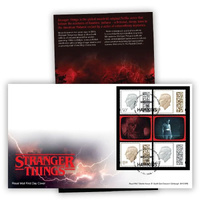 Great Britain 2026 Stranger Things Booklet Pane on First Day Cover
