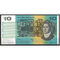 Australia 1989 $10 Banknote Fraser/Higgins R312 aEF/EF #4-62