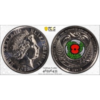 New Zealand 2018 Armistice Centenary 50c Coloured Coin PCGS MS67