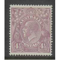 Australia KGV Stamp Single Crown WMK 4½d Violet SG81 MLH