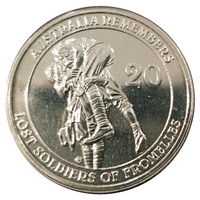 Australia 2010 Lost Soldiers of Fromelles Remembers 20c UNC Coin Carded RAM