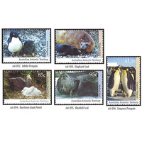 AAT STAMPS 1992 ANTARCTIC REGIONAL WILDLIFE SET OF 5