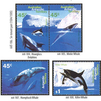 AAT STAMPS 1995 WHALES & DOLPHINS SET OF 4