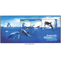 AAT STAMPS 1995 WHALES & DOLPHINS MINI SHEET
