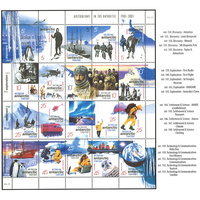 AAT STAMPS 2001 AUSTRALIANS IN THE ANTARCTIC SHEETLET OF 20