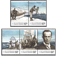 AAT STAMPS 2014 CENTENARY OF THE AUSTRALIAN ANTARCTIC EXPEDITION 4TH ISSUE SET OF 5