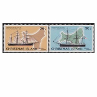 Christmas Island Stamps 1987 Centenary of Visits by H.M.S. Set of 2