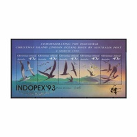 Christmas Island Stamps 1993 Seabirds Mini Sheet "Indopex 93" Overprint