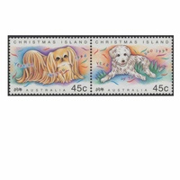 Christmas Island Stamps 1994 Year of the Dog Set of 2