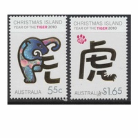Christmas Island Stamps 2010 Year of the Tiger Set of 2