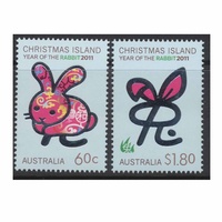 Christmas Island Stamps 2011 Year of the Rabbit Set of 2