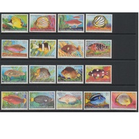 Cocos (Keeling) Islands Stamps 1979 to 1980 Fish Set of 17