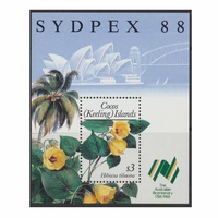Cocos (Keeling) Islands Stamps 1988 Flora Sydpex Mini Sheet