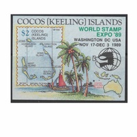 Cocos (Keeling) Islands Stamps 1989 World Stamp Expo Washington DC Mini Sheet