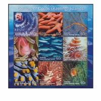 Cocos (Keeling) Islands Stamps 2011 Colours of Cocos - Marine Life Sheet of 9 Embellished