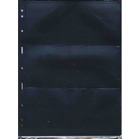 Lighthouse Vario Black Sheet for Stamp Storage 3 Divisions PVC Free Pack of 5