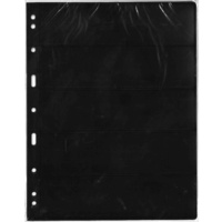 Lighthouse Vario Black Sheet for Stamp Storage 5 Divisions PVC Free Pack of 5