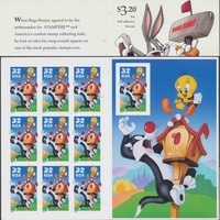 USA 1998 Sylvester & Tweety, Self-adhesive Booklet of Ten 32 Cents Stamps Normal Diecut(5-15)