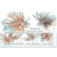Pitcairn Islands 2015 Red Lionfish Stamp Miniature Sheet Mint Unhinged