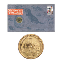 Australia 2008 Centenary of Quarantine Map & Dog $1 UNC Coin & Stamp Cover PNC